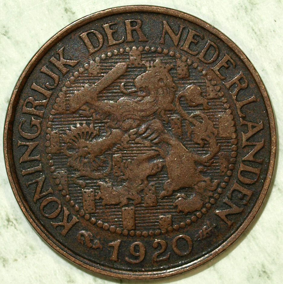 1920 Netherlands 1 Cent ☆☆ Circulated ☆☆ Great Collectible 356