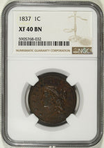 1837 NGC VF 40 BN Coronet Head Large Cent ☆☆ Great For Sets ☆☆ 032