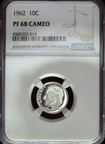 1962 NGC Proof 68 Cameo Roosevelt Silver Dime ☆☆ Great For Sets ☆☆ 015