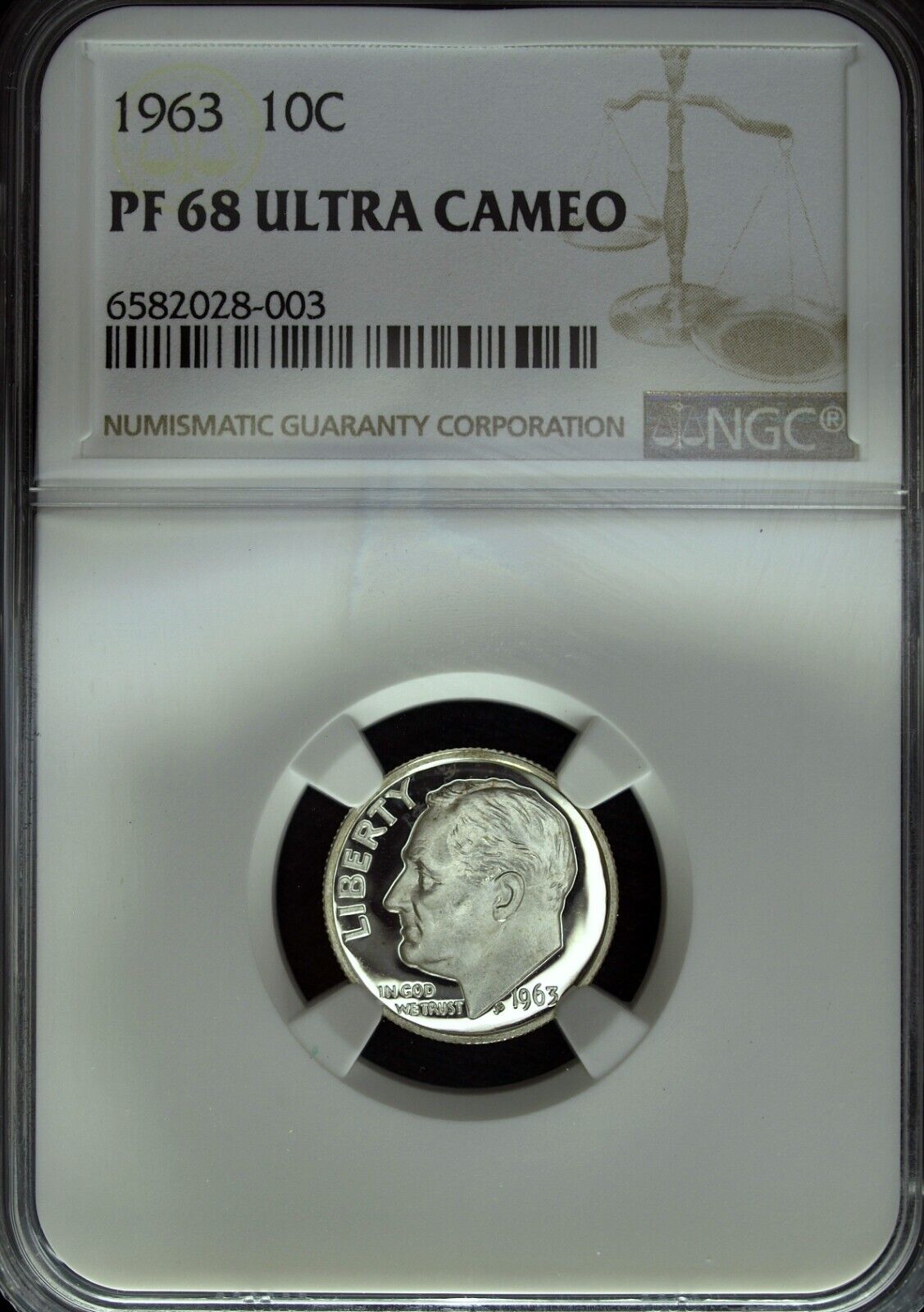 1963 NGC Proof 68 Ultra Cameo Roosevelt Silver Dime ☆☆ Great For Sets ☆☆ 003