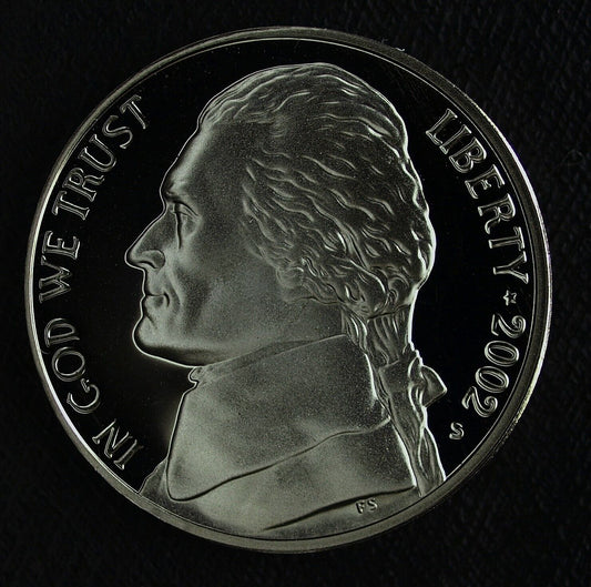 2002 S Proof Jefferson Nickel ☆☆ Ultra Cameos ☆☆ Fresh From Proof Set ☆☆