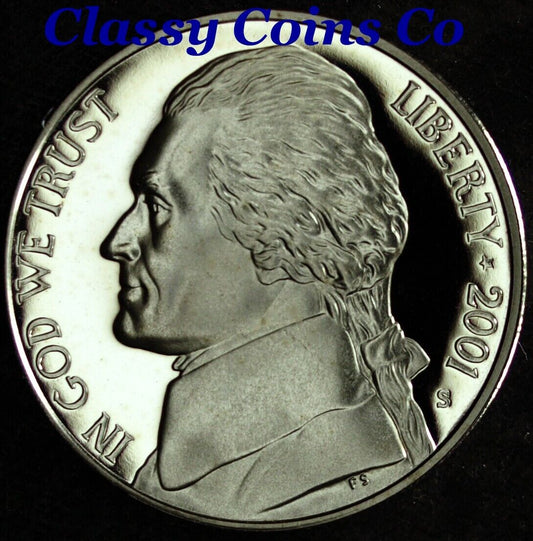 2001 S Proof Jefferson Nickel ☆☆ Great For Sets ☆☆ Fresh From Proof Set ☆☆