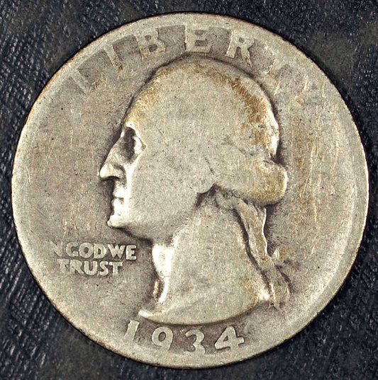 1934 P Washington Silver Quarter ☆☆ Circulated ☆☆ Great For Sets 373