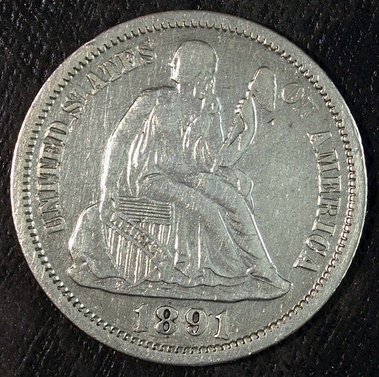 1891 O Seated Liberty Silver Dime ☆☆ Circulated ☆☆ Set Filler  207