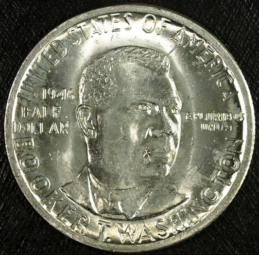1946 P Booker T. Washington Commemorative Silver Half Dollar ☆☆ Uncirculated 151