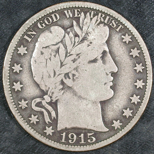 1915 S Barber Silver Half Dollar ☆☆ Circulated ☆☆ Great For Sets 413