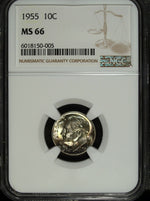1955 P NGC MS 66 Roosevelt Silver Dime ☆☆ Great For Sets ☆☆ 005
