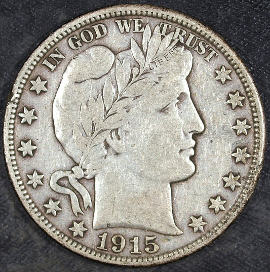 1915 D Barber Silver Half Dollar ☆☆ Circulated ☆☆ Great For Sets 513