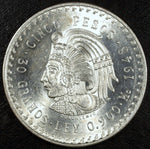 1948 Mexico Cinco 5 Pesos Silver Aztec Cuauhtemoc Uncirculated ☆☆ 125