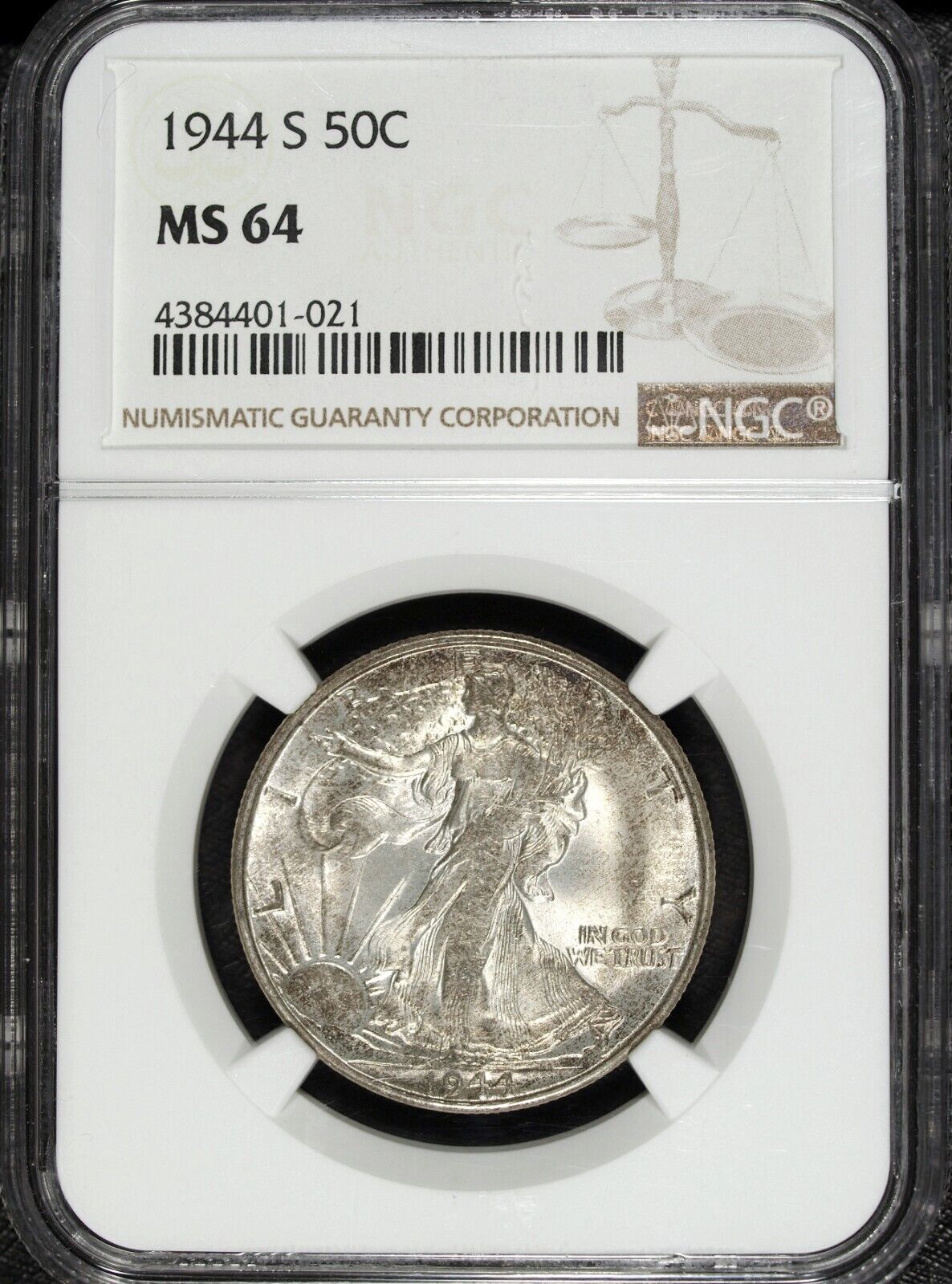 1944 S NGC MS 64 Walking Liberty Silver Half Dollar ☆☆ Great For Sets 021