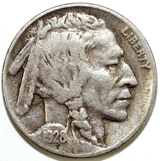 1928 P Buffalo Nickel ☆☆ Circulated ☆☆ Great Book Filler 282