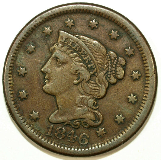 1846 Braided Hair Large Cent Piece ☆☆ Circulated ☆☆☆☆ Great Set Filler 425