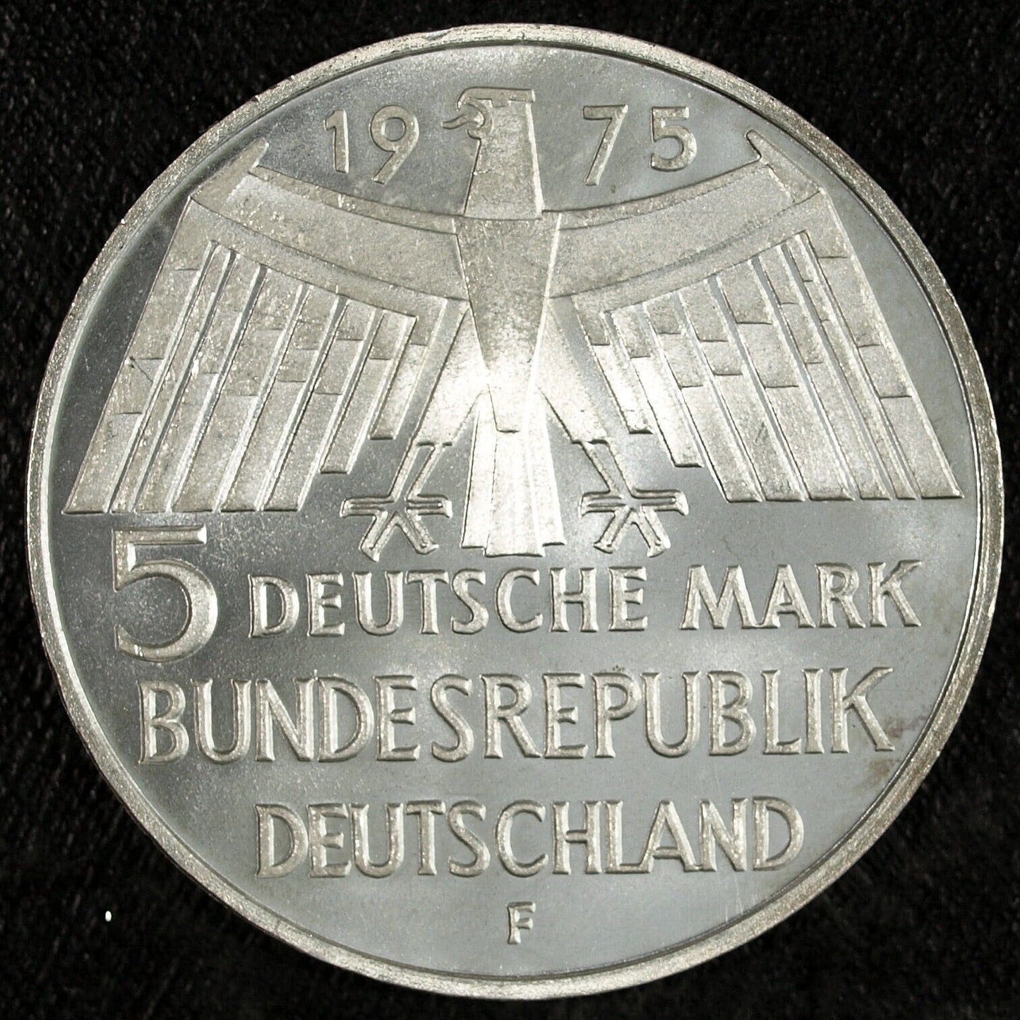 1975 "F" Silver German 5 Deutsche Mark  ☆☆ Monuments ☆☆ Great For Sets 503