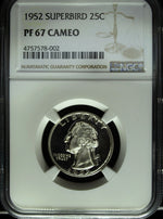 1952 NGC Proof 67 Cameo "Superbird" Washington Silver Quarter ☆☆ Pop.1/12 ☆☆ 002