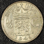 1941 Netherlands East Indies 1/4 G ☆☆ Circulated Toned ☆☆ Great Collectible 240