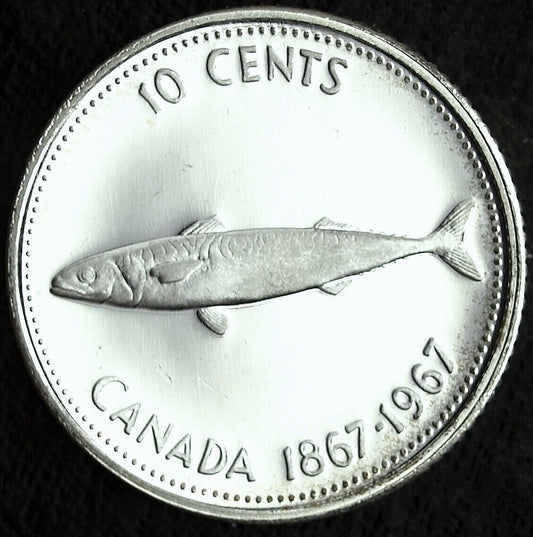 1967 Canada Silver 10 Cents ☆☆ Mackeral UnCirculated ☆☆ Great Set Filler 401