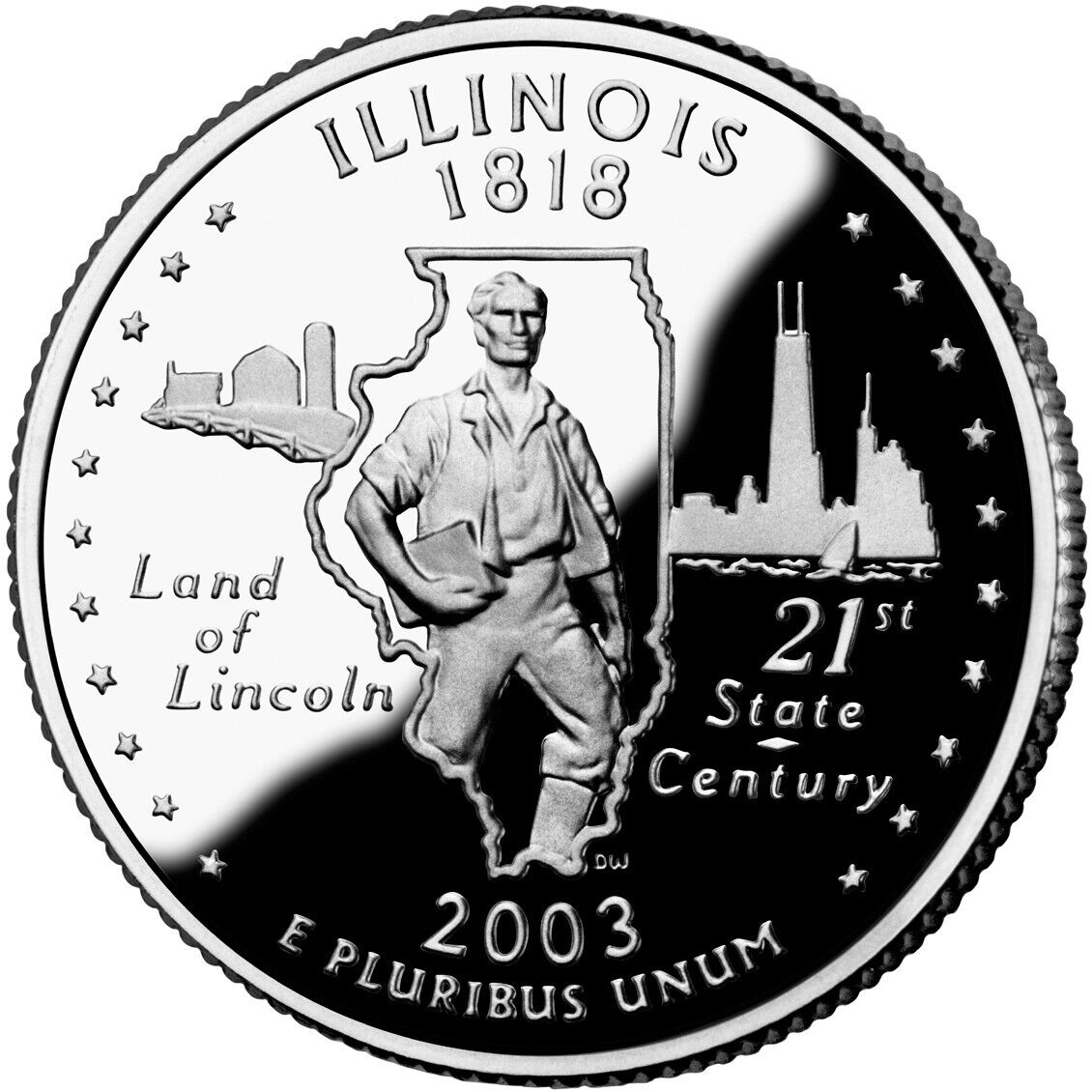 2003 S Illinois Silver Proof Quarter ☆☆ State Quarter ☆☆ Fresh From Proof Set