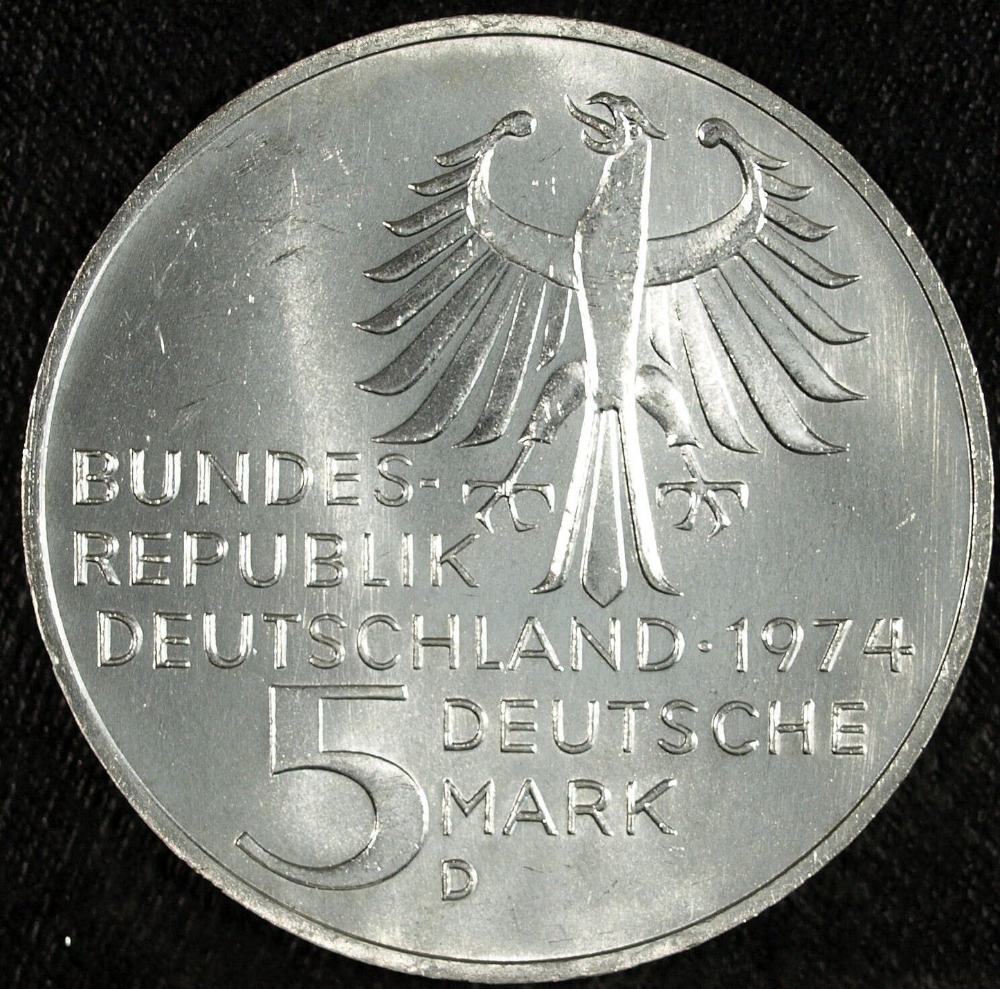 1974 "D" Silver German 5 Deutsche Mark  ☆☆ Immanuel Kant ☆☆ Great For Sets 507