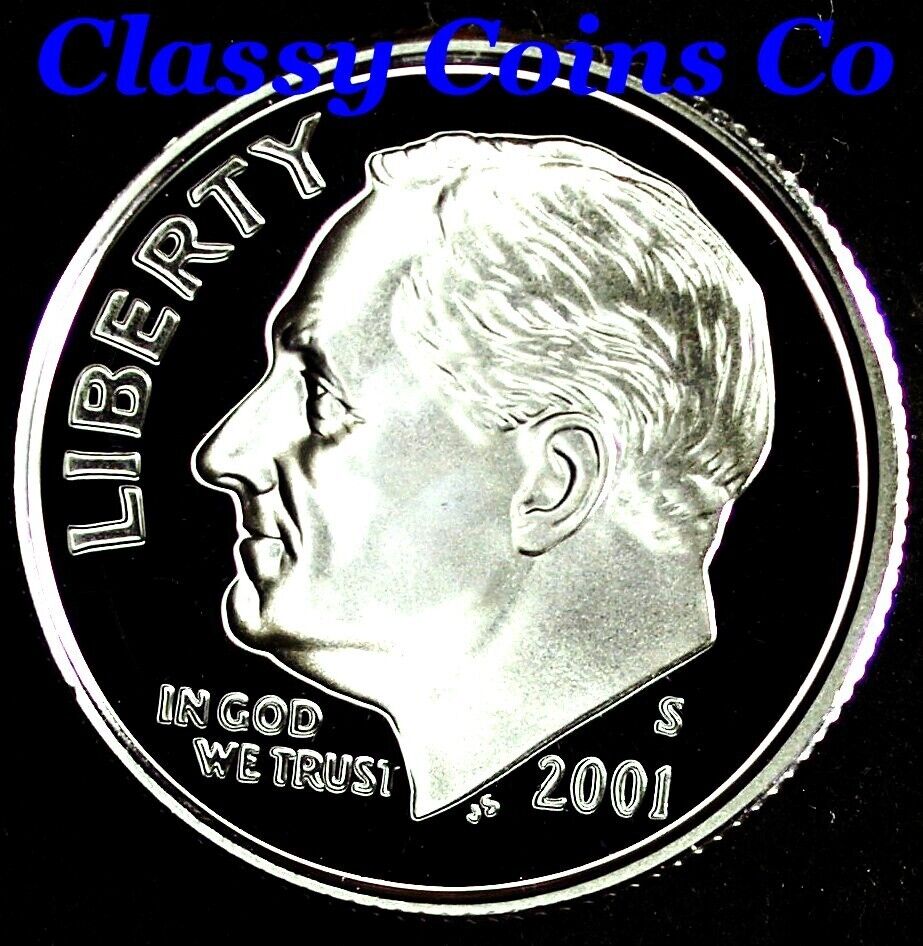 2001 S Clad Proof Roosevelt Dime ☆☆ Ultra Cameos ☆☆ Fresh Out of Proof Set