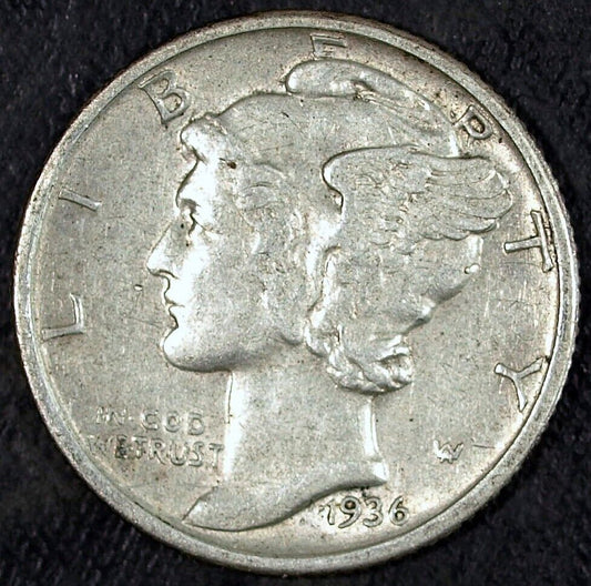1936 S Mercury Silver Dime ☆☆ Circulated ☆☆ Great For Set 305