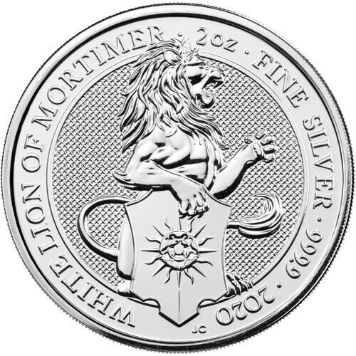 2020 British Queens Beast White Lion 2 oz .9999 Silver Proof Like Round ☆☆