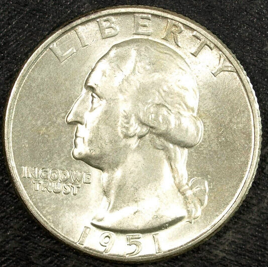 1951 D Washington Silver Quarter ☆☆ UnCirculated ☆☆ Great For Sets 372