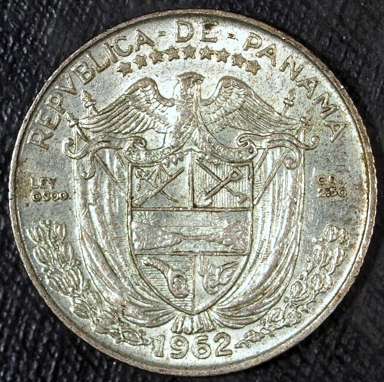 1962 República De Panama 1/10 Silver Balboa ☆☆ Almost UnCirculated ☆☆ 401