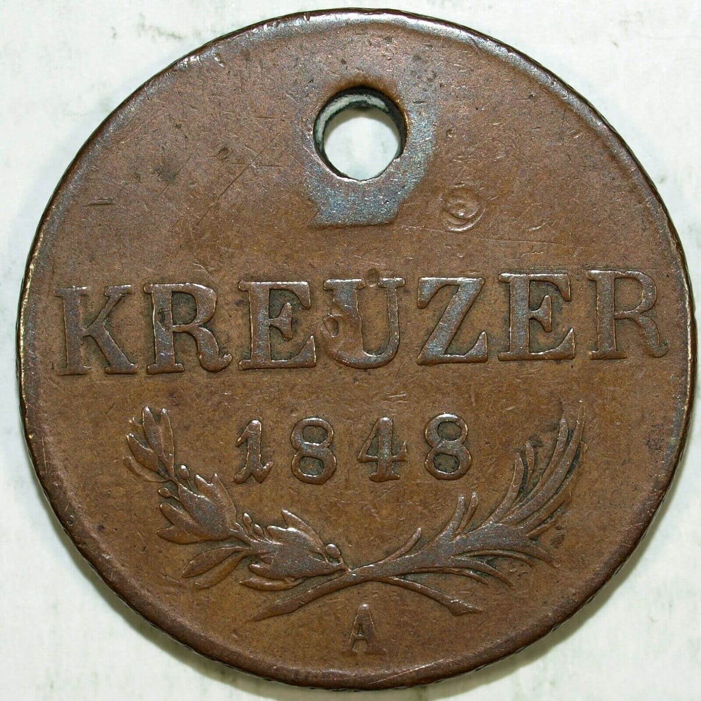 1848 Austria 2 Kreuzer World Coin ☆☆ Circulated ☆☆ 515