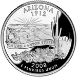 2008 S Clad Proof Arizona State Quarter ☆☆ Great For Sets