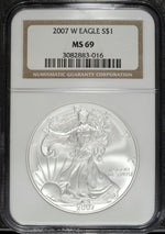 2007 W NGC MS 69 American Silver Eagle ☆☆ Great Collectible ☆☆ 016