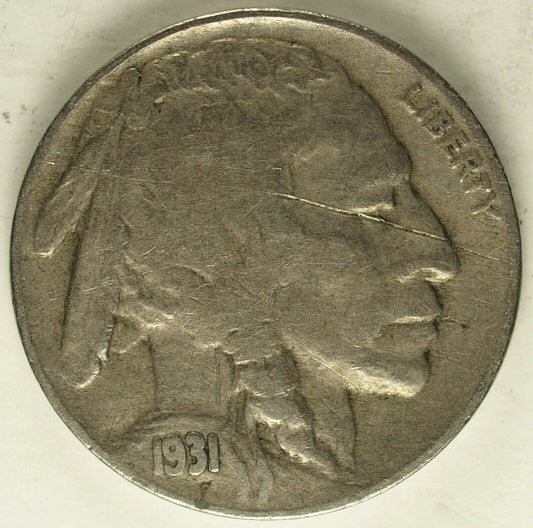 1931 S Buffalo Nickel ☆☆ Circulated ☆☆ Great Book Filler 305