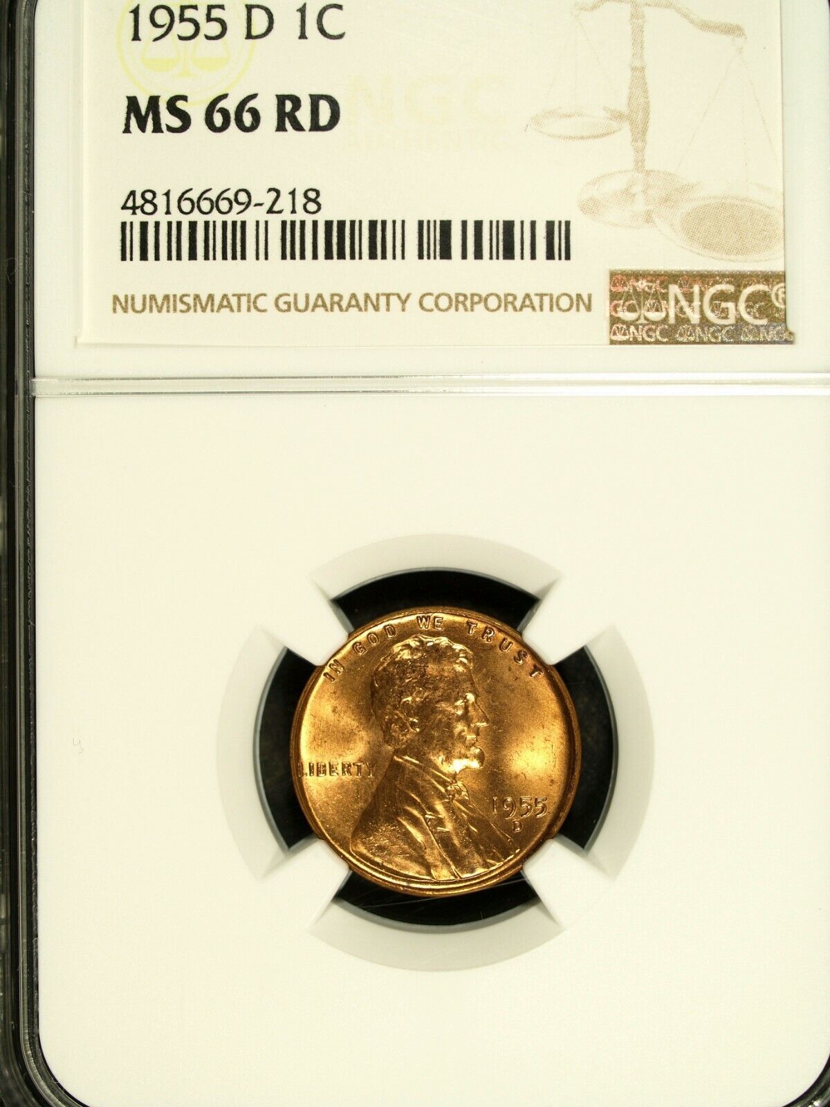 1955 D NGC MS 66 Red Lincoln Cent ☆☆ Great For Sets ☆☆ 218