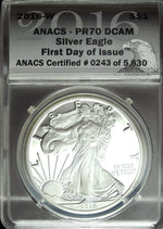 2016 W ANAC's PF 70 Proof DCAM American Silver Eagle ☆☆ First Day of Issue ☆ 243