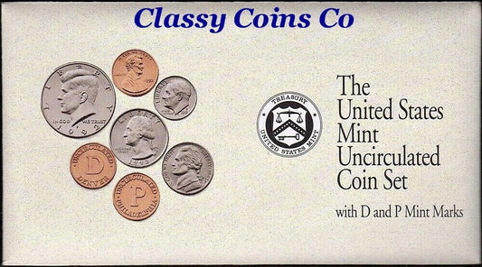 1992 P & D US Mint Set ☆☆ 10 Coins ☆☆ Envelope/COA ☆☆ Blister Packs