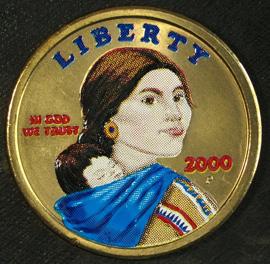 2000 P Colorized  Native American Sacagwea Brilliant Uncirculated Dollar ☆☆ 564