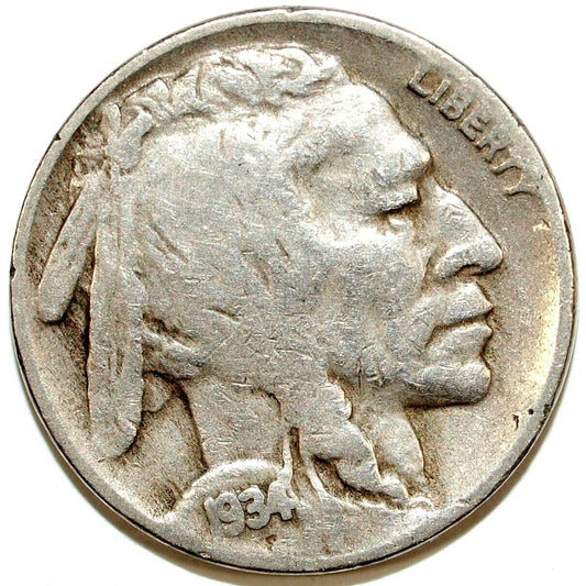 1934 D Buffalo Nickel ☆☆ Circulated Nickel ☆☆ Great Set Filler 156