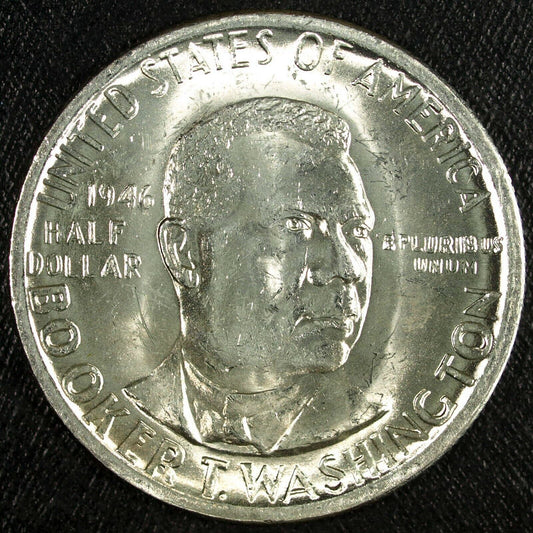 1946 P Booker T. Washington Commemorative Silver Half Dollar ☆☆ Uncirculated 152