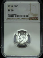 1955 NGC Proof 68 Roosevelt Silver Dime ☆☆ Great For Sets ☆☆ 005