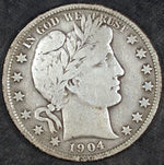 1904 P Barber Silver Half Dollar ☆☆ Circulated ☆☆ Great For Sets 402