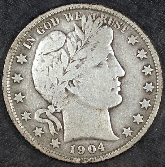 1904 P Barber Silver Half Dollar ☆☆ Circulated ☆☆ Great For Sets 402