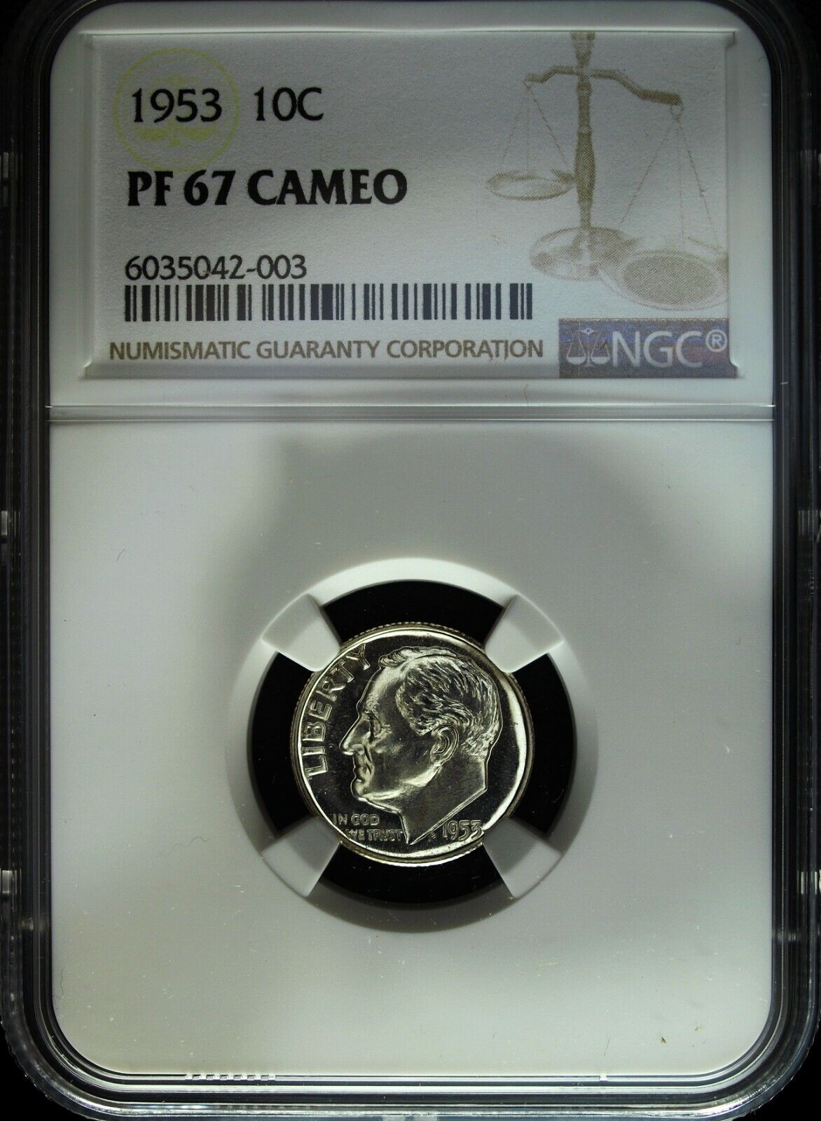 1953 NGC Proof 67 Cameo Roosevelt Silver Dime ☆☆ Great For Sets ☆☆ 003