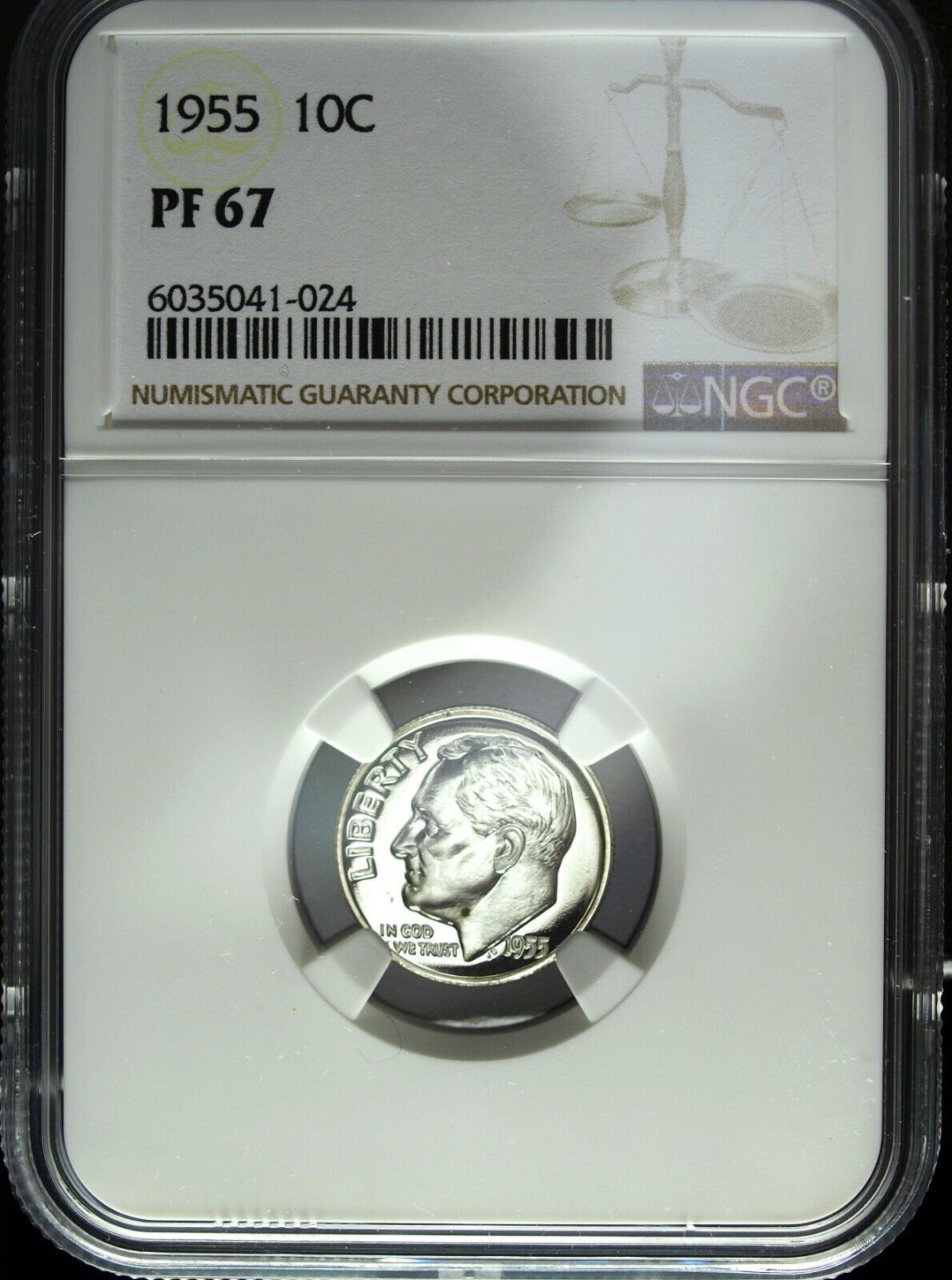 1955 NGC Proof 67 Roosevelt Silver Dime ☆☆ Great For Sets ☆☆ 024
