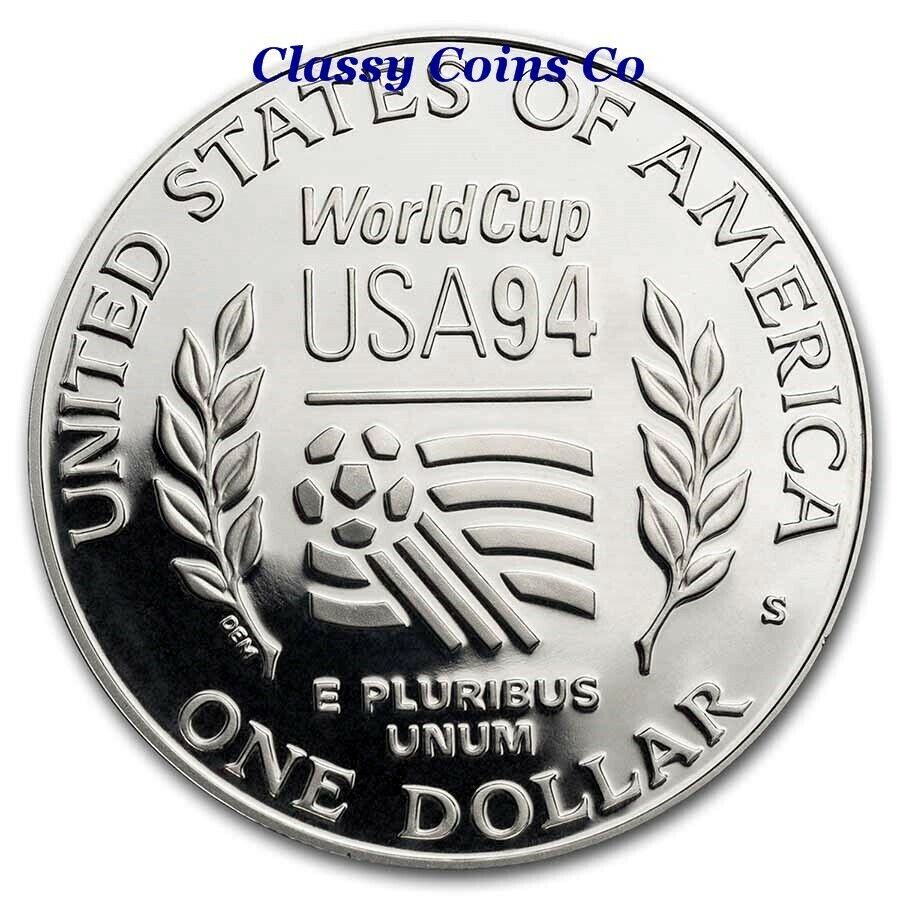 1994 S Proof Silver World Cup USA Comm. Dol/Half Set ☆☆ Box W/COA