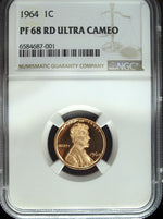 1964 NGC PF 68 Red Ultra Cameo Lincoln Cent ☆☆ Flashy Red Mirrors ☆☆ 001
