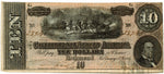 1864 T-68 $10 Confederate Currency ☆☆ Feb/1864 ☆☆ Great Collectible 940
