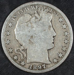 1897 S Barber Silver Half Dollar ☆☆ Circulated ☆ Great For Sets 306