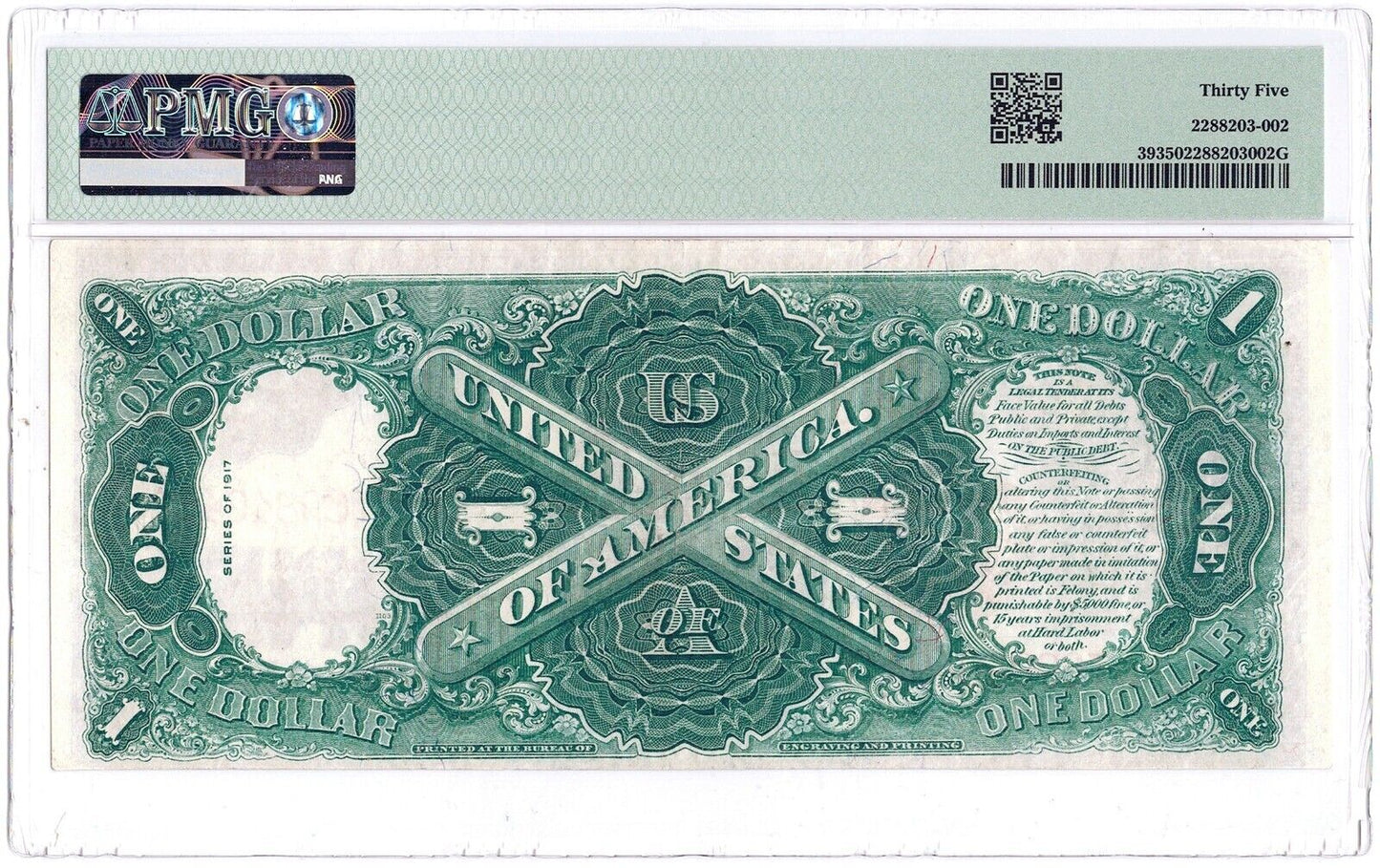1917 PMG 35 Choice Very Fine $1 Legal Tender Note ☆☆ Fr.39 ☆☆ Spellman/White 049