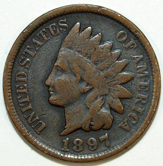 1897 Indian Head Circulated Cent ☆☆ Great Set Filler ☆☆ 385