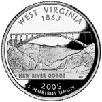 2005 S West Virginia State Silver Cameo Proof Quarter ☆☆ Great Collectible ☆☆