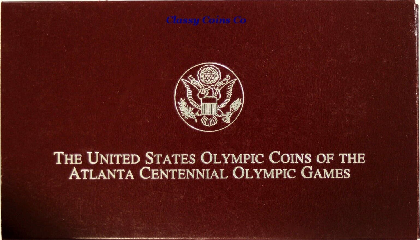 1995 Silver Proof Atlanta Centennial Olympic Comm. Two Coin Set ☆☆ Box W/COA